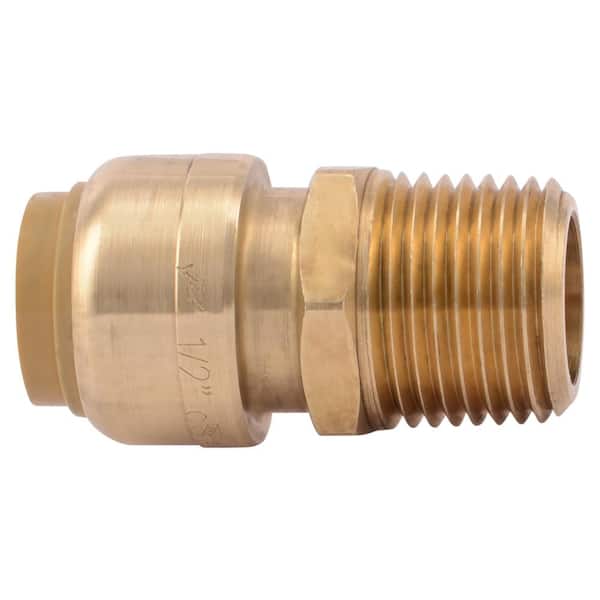 SharkBite 1/2 in. Brass Push-to-Connect Straight Connector Male NPT