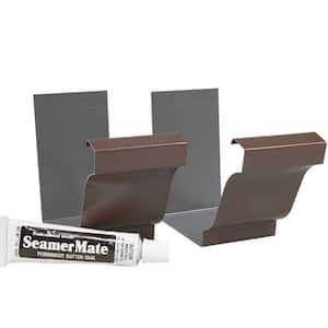 5 in. Brown Aluminum Gutter Seamers with SeamerMate (2-Pack)