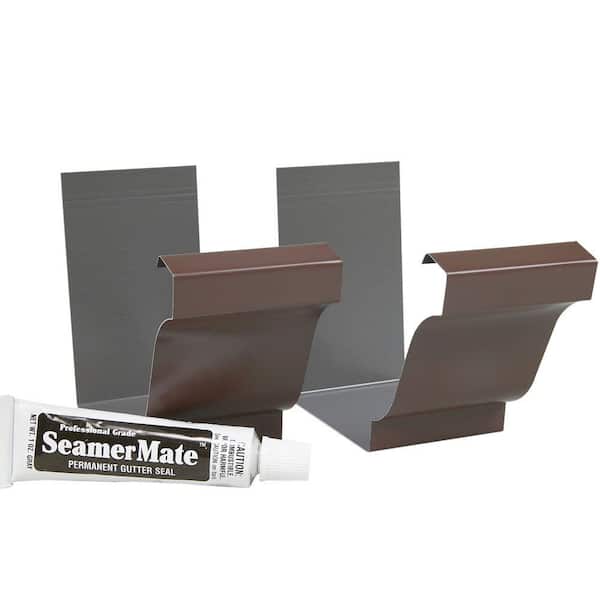 Amerimax Home Products 5 in. Brown Aluminum Gutter Seamers with SeamerMate (2-Pack)