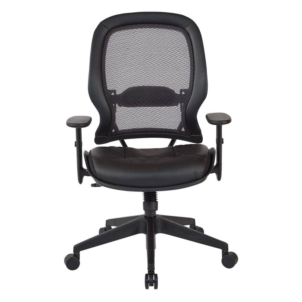 Black Mesh and Leather High-Back Executive Swivel Chair