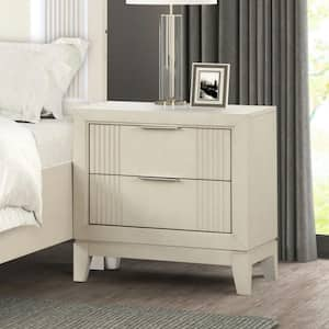 Quinby Antique White 2-Drawer 26 in. W Nightstand