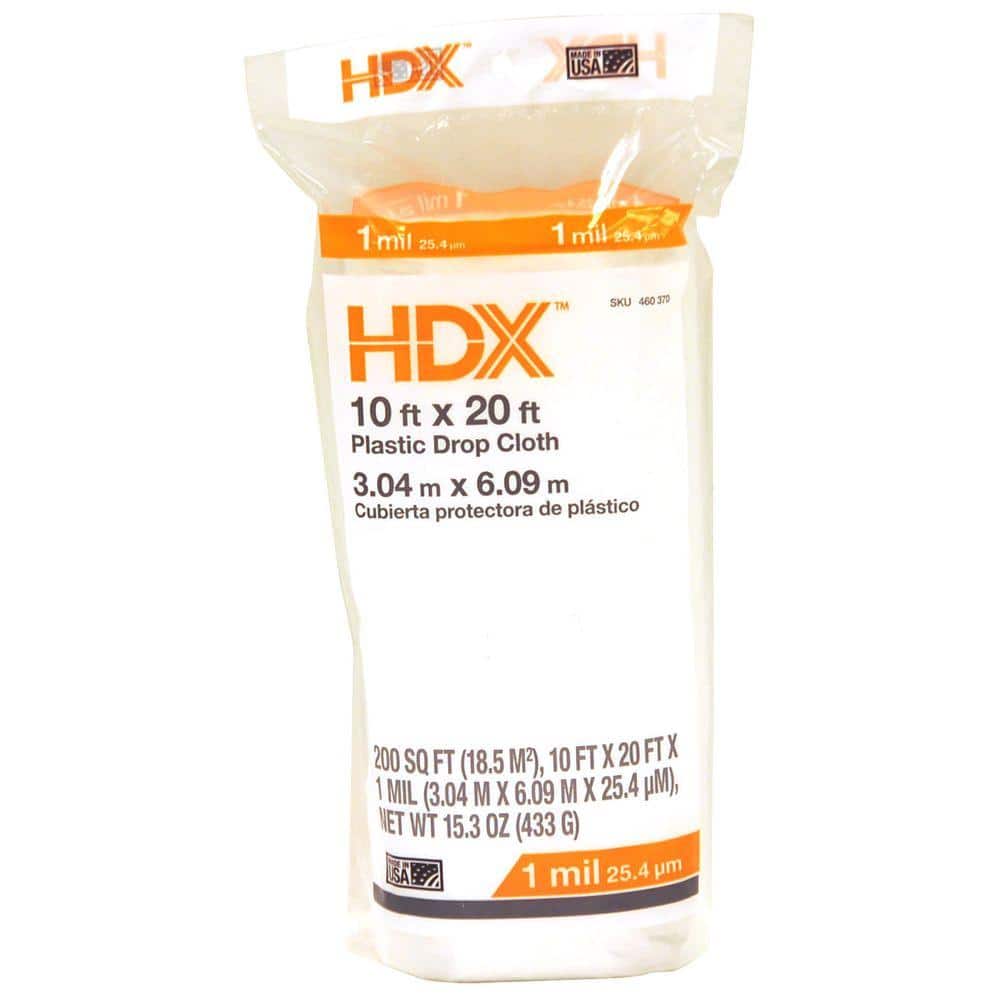 HDX 9 ft. x 12 ft. 0.7 mil Plastic Drop Cloth DCHD-07 - The Home Depot