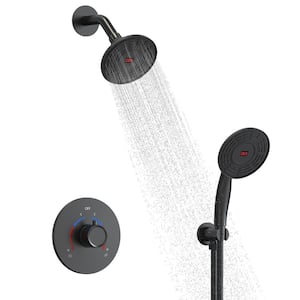 Single-Handle 2-Spray Shower Faucet in Matte Black (Valve Included)