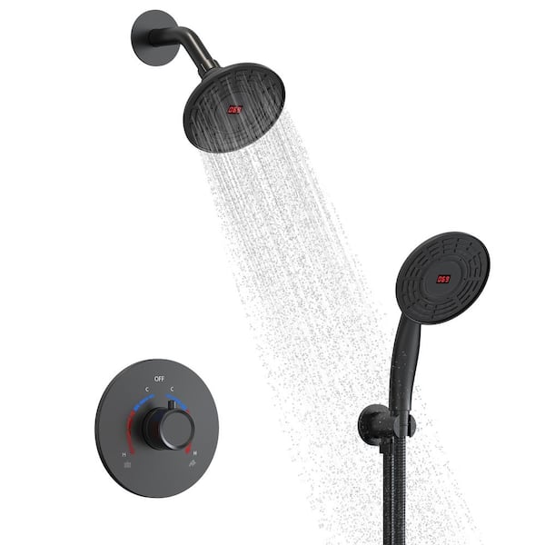 EVERSTEIN Single-Handle 2-Spray Shower Faucet 2.5 GPM in Matte Black (Valve Included)