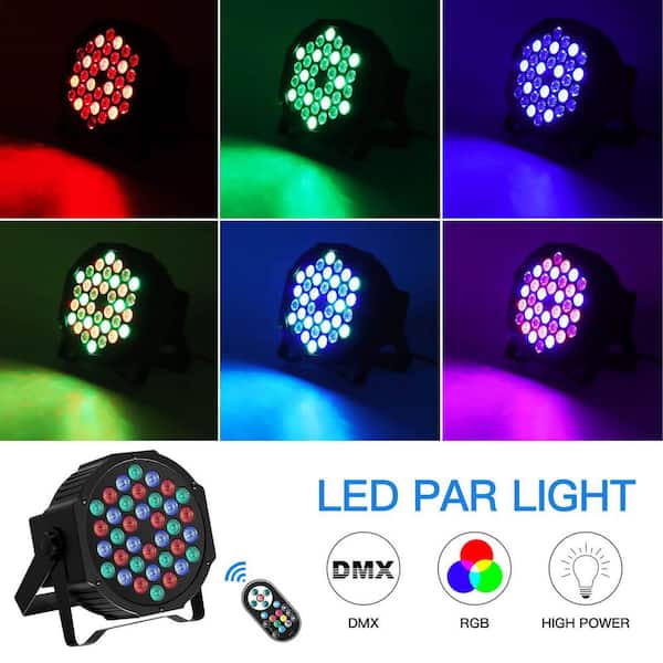 Lukyamzn 36 LED RGB Par Stage Lights, 7 Channel with Remote