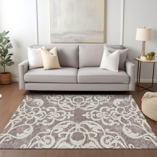 Chantille Machine Washable Indoor/Outdoor Abstract ACN973 Taupe 10 ft. x 14 ft. Area Rug