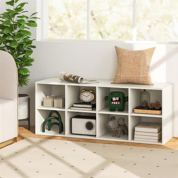 Costway 16 in. H x 40 in. W White Composite Shoe Storage Bench