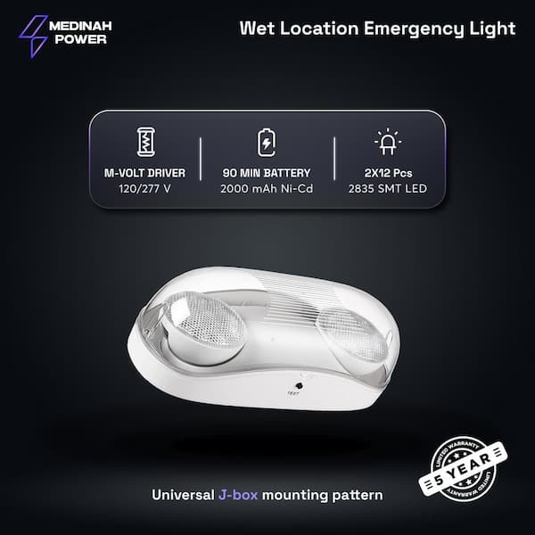 LED Wet Listed Emergency Light