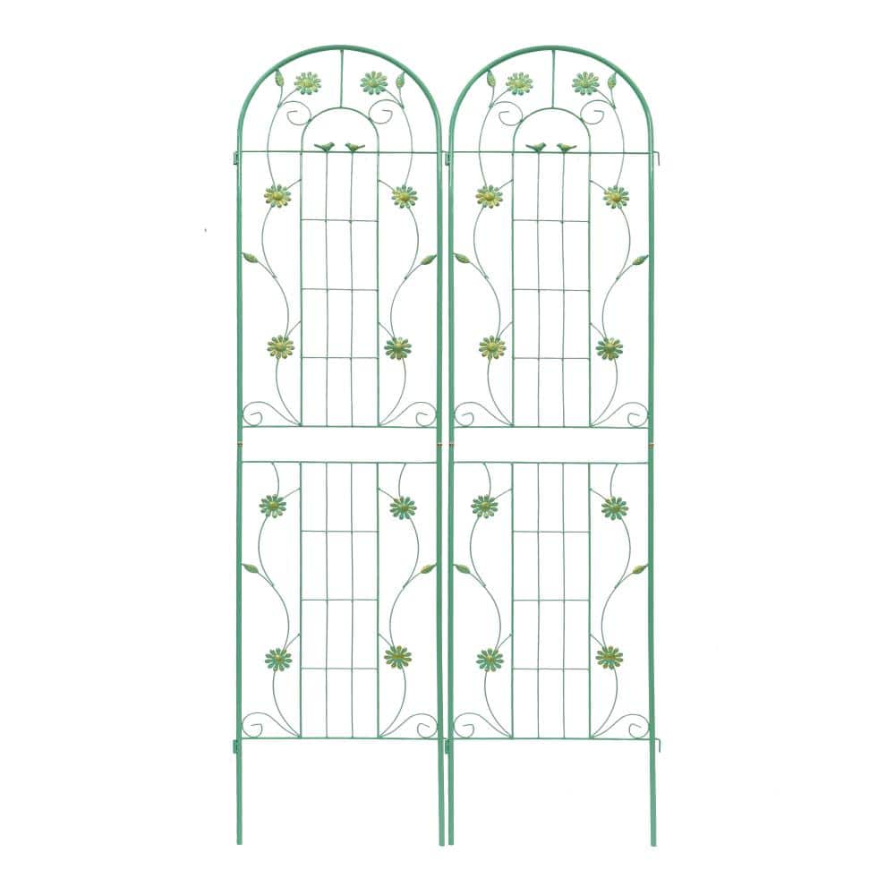 86.7 in. H x 19.7 in. W Green Rustproof Metal Garden Trellis for Climbing Plants & Wedding Decor (2 Pack) price history on PriceWatchPro