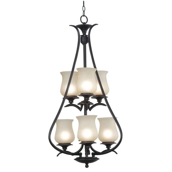 Kenroy Home Bienville 6-Light . Oil Rubbed Bronze Foyer Chandelier-DISCONTINUED