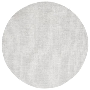 Abstract Light Gray/Ivory 6 ft. x 6 ft. Speckled Round Area Rug