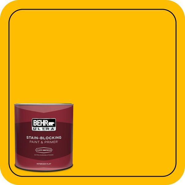 BEHR ULTRA 1 qt. #340B-7 Empire Yellow Extra Durable Flat Interior Paint & Primer