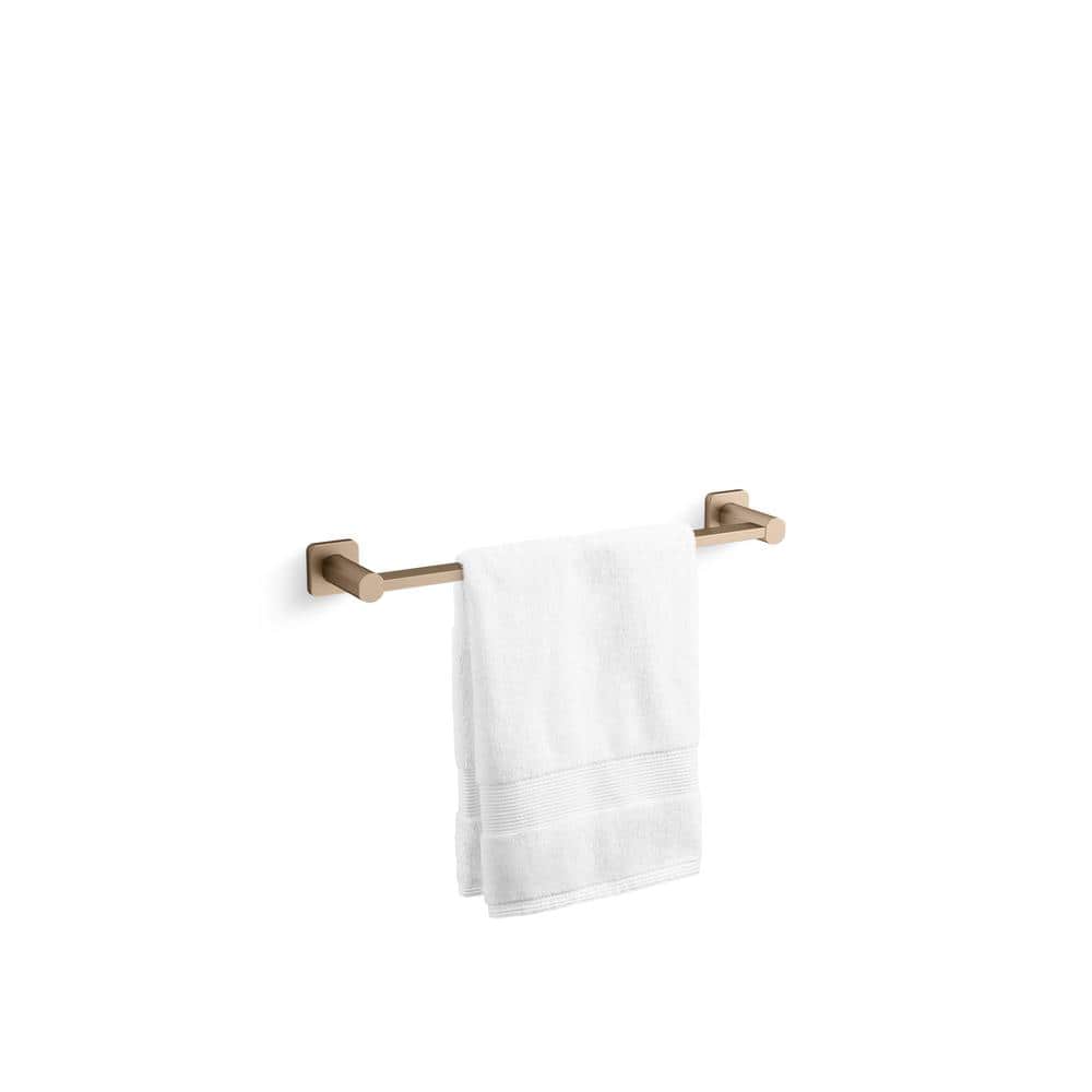 Vibrant Brushed Bronze 18" Wall Mounted Single Towel Bar