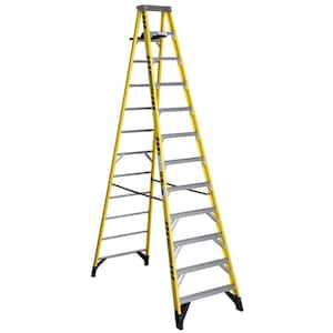 12 ft. Fiberglass Step Ladder with Shelf 375 lb. Load Capacity Type IAA Duty Rating