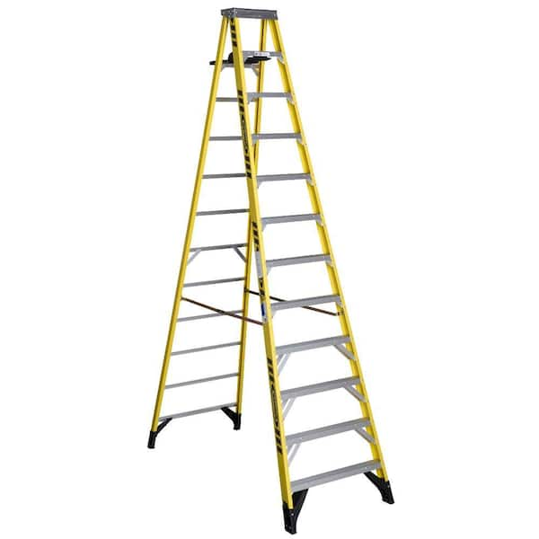 Werner 12 ft. Fiberglass Step Ladder (16 ft. Reach Height) with 300 lb.  Load Capacity Type IA Duty Rating NXT1A12 - The Home Depot