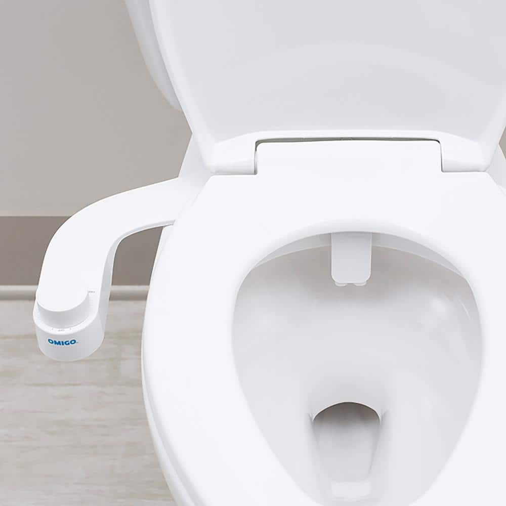 White Non-Electric Bidet Attachment with Pressure Control