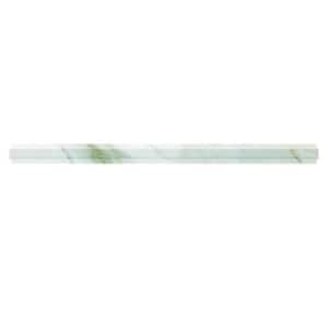 Large Format Tile and Trims 0.8 in. x 12 in. Snow White Marble Polished Pencil Tile Trim (0.667 sq. ft./case) (10-pack)