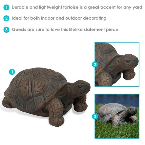 Sunnydaze 20 in. Tanya the Tortoise Indoor-Outdoor Lawn and Garden