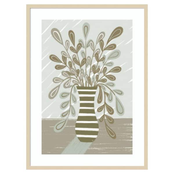 Amanti Art Beige Table Top by Martina 1-Piece Framed Giclee Home Art Print 41 in x 30 in