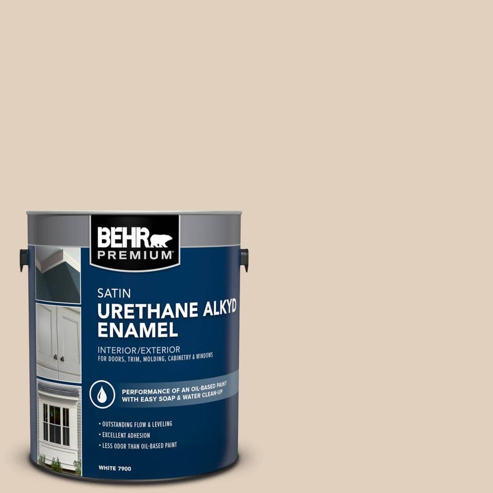 BEHR PREMIUM 1 gal. N2402 Adobe Sand Urethane Alkyd Satin Enamel