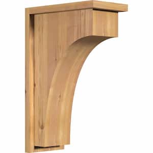 7-1/2 in. x 14 in. x 22 in. Western Red Cedar Del Huntington Smooth Corbel with Backplate