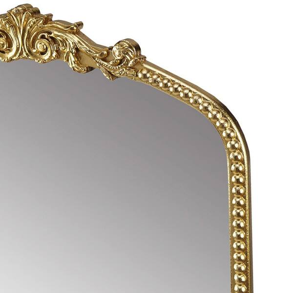 Glam Luxury 26 in. W x 39 in. H Arch Frame Gold Wall Decor Mirror