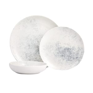 New Age Smoky 3-Piece Porcelain Dinnerware Place Setting (Serving Set for 1)