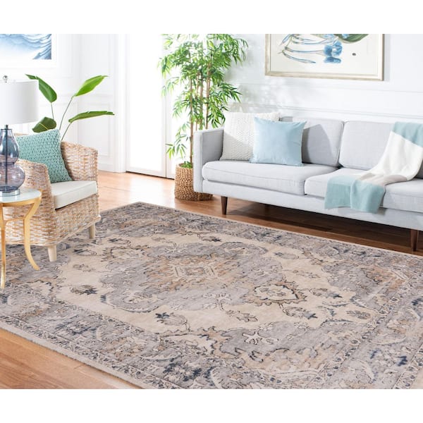 マーサスチュワート SAFAVIEH Martha Stewart 8 ft. x 10 ft. Beige/Gray Distressed