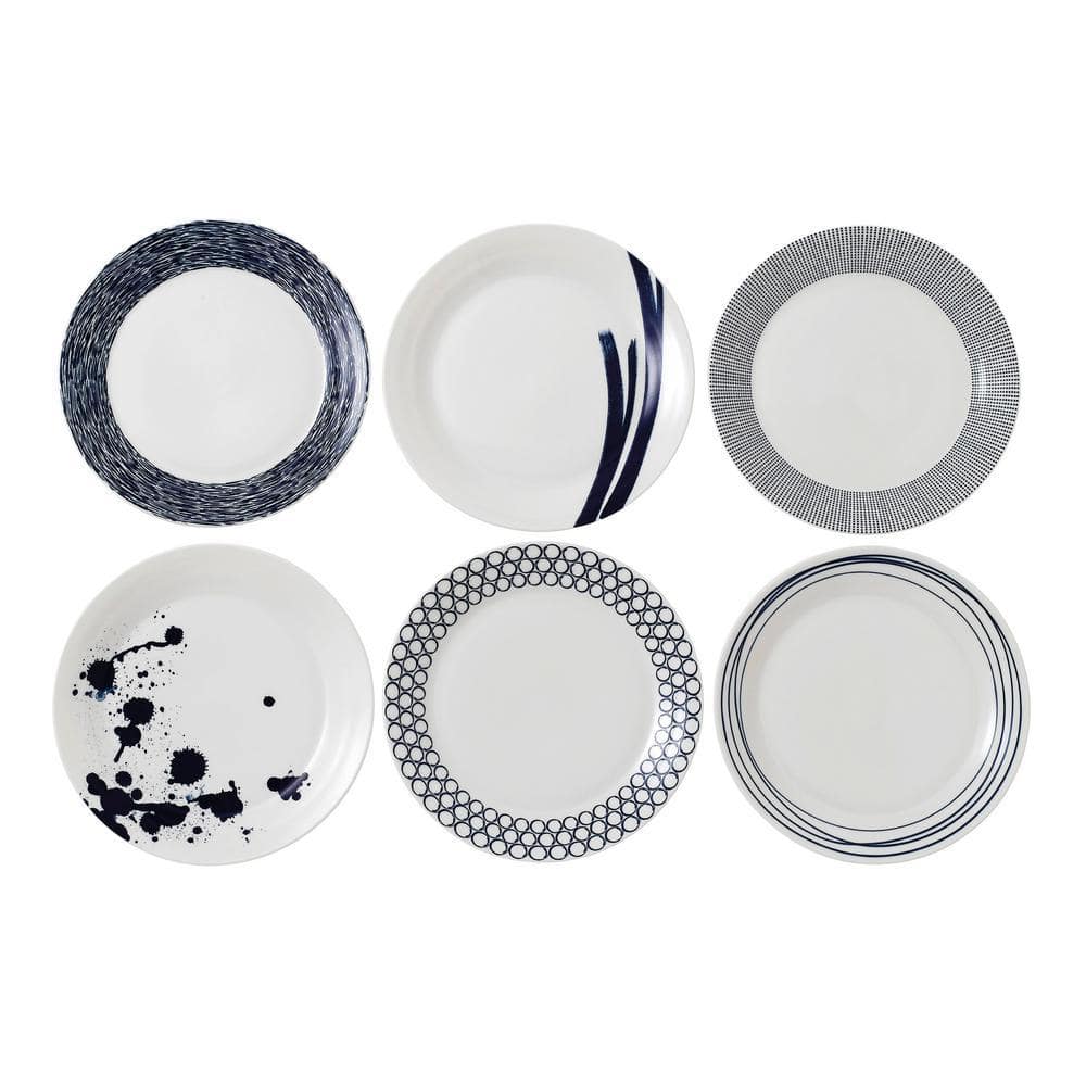 Royal Doulton Pacific Mixed Pattern 6-Piece Blue and White