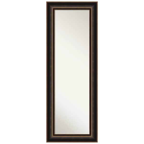 Amanti Art Villa Oil Rubbed Bronze 19.75 in. x 53.75 in. Non-Beveled Casual Rectangle Wood Framed Full Length on the Door Mirror