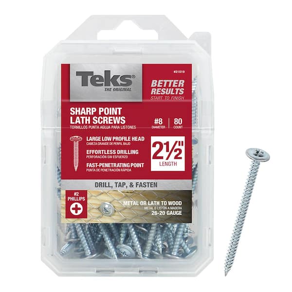 8-15 x 2-1/2 in. Phillips Truss Head Sharp Point Lath Screws (80-Pack)