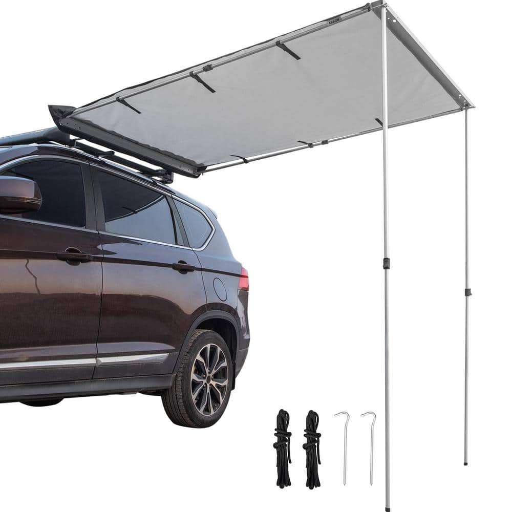 VEVOR 5 x 8.2 ft. Car Side Awning with Carry Bag Pull-Out Retractable ...