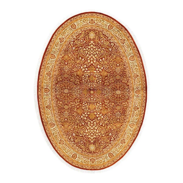 Mogul One-of-a-Kind Traditional Orange 5 ft. 1 in. x 7 ft. 7 in. Oriental Area Rug