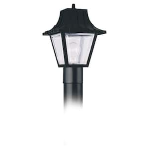 Polycarbonate Outdoor Collection 1-Light Outdoor Black Post Lantern