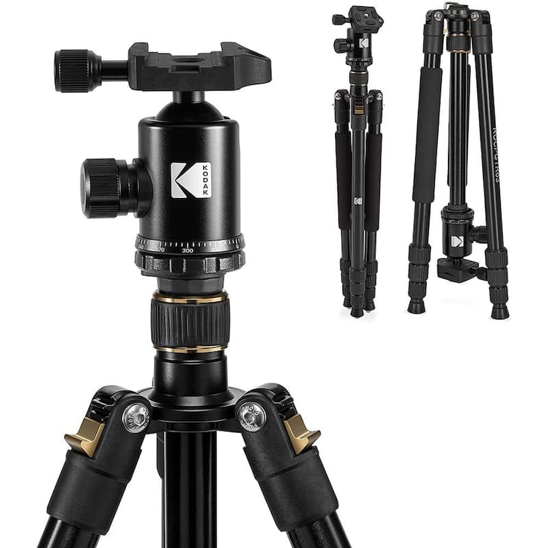 63 in. Portable Compact Aluminum Tripod with Bluetooth Remote and Smartphone