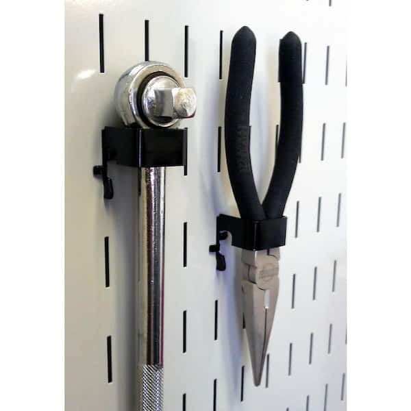 Wall Control 1'' Pegboard Workstation Accessory Kit Vertical Black Slotted Metal 