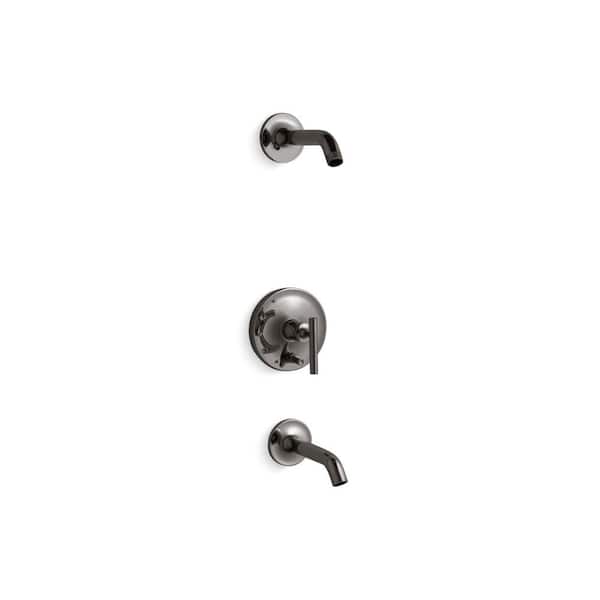 KOHLER Purist Rite-Temp Bath And Shower Trim Kit With Push-Button Diverter And Lever Handle Without Showerhead
