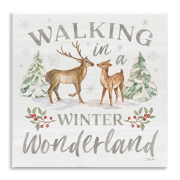 Stupell Industries Winter Wonderland Snow Scene by Silvia Vassileva 1-Piece Unframed Graphic Print Animal Poster Art Print 12 in. x 12 in.