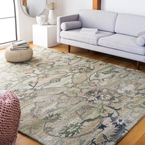 Anatolia Sage/Beige 11 ft. x 15 ft. Traditional Garden Area Rug