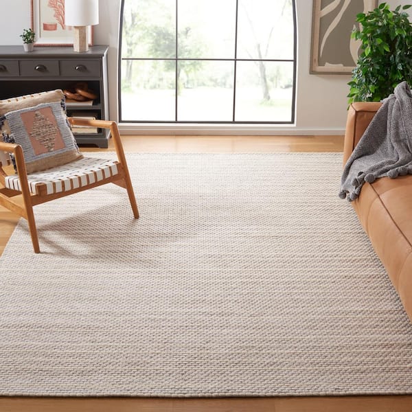 Marbella Beige Ivory 8 ft. X 10 ft. Border Striped Area Rug
