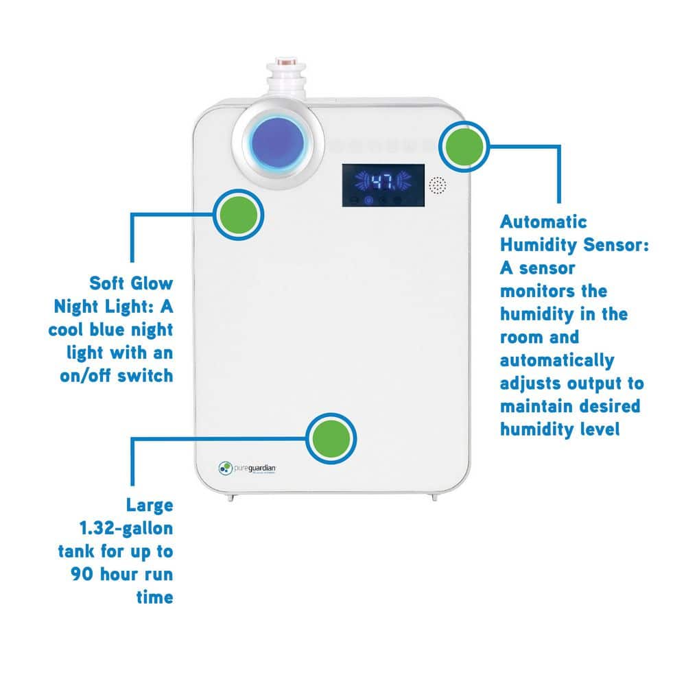 Elite Ultrasonic Warm and Cool Mist Digital Humidifier with Humidistat