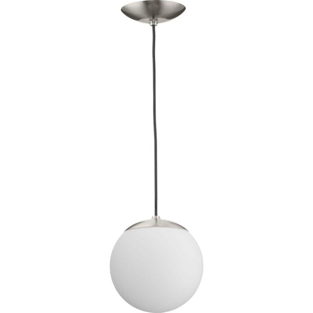 Atwell Brushed Nickel and Opal Glass Globe Pendant Light