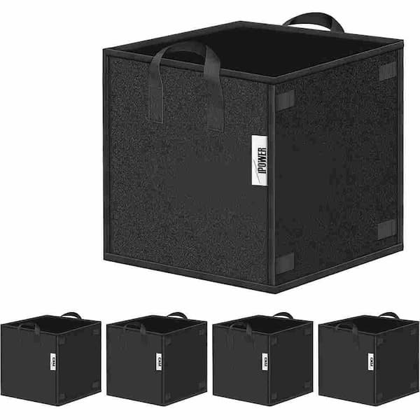 5 Pack 7 Gal. Square Thick Fabric Grow Bags with Handles in Black