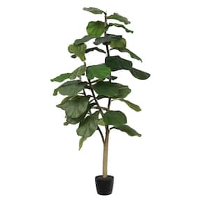 4 ft. Green Artificial Fiddle Leaf Everyday Tree in Pot