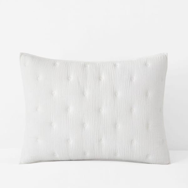 Company Cotton Gauze Decorative Quilted Off White Cotton Sham