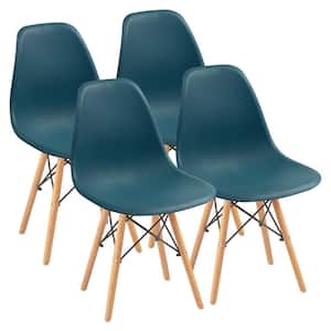 Eames Green Pre Assembled Mid Century Modern Style Dining Chair, DSW Shell Plastic Side Chairs (Set of 4)
