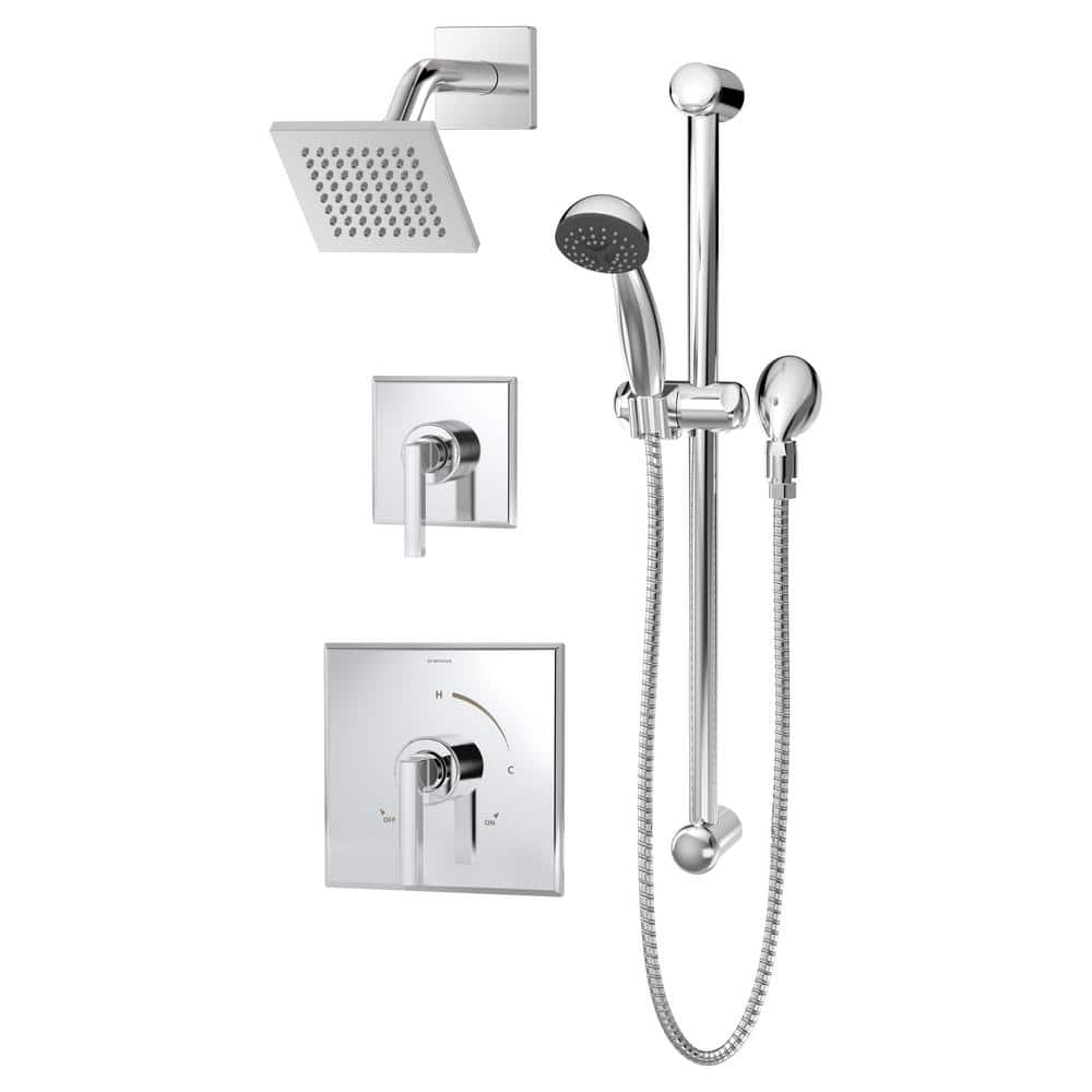 Symmons Duro 2-Handle Shower Faucet Trim Kit in Polished Chrome (Valve ...