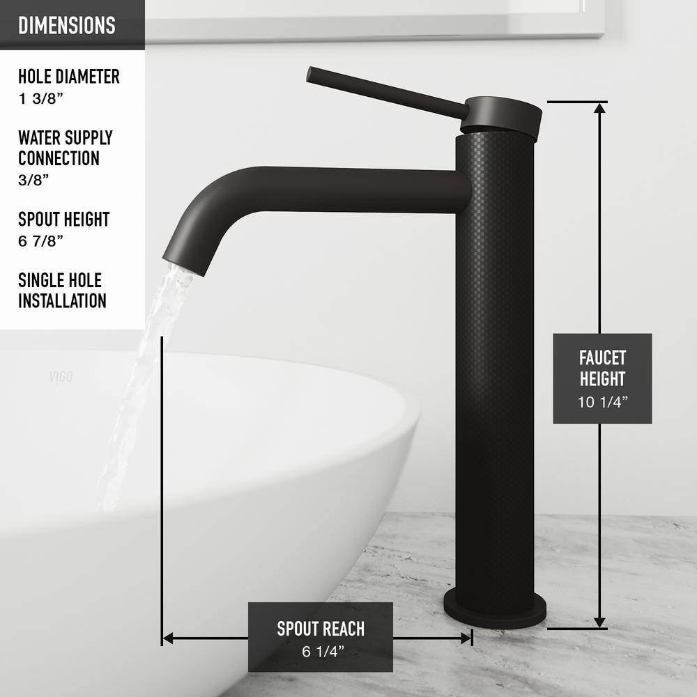 Montauk 15" White Matte Stone Vessel Sink with Matte Black Faucet
