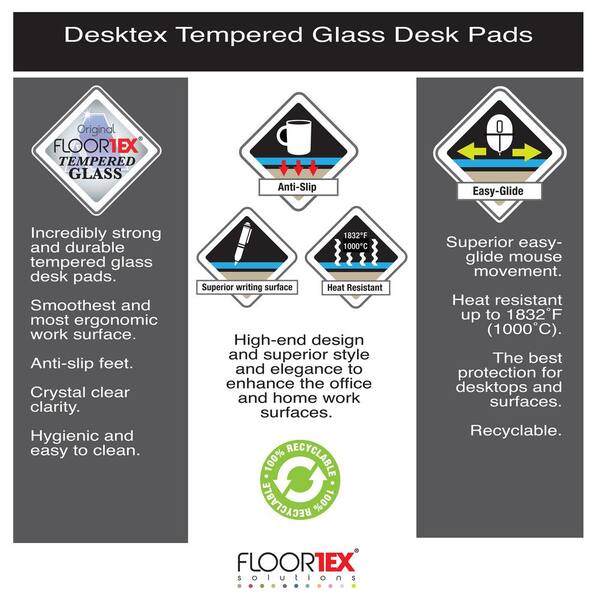 Desktex Glass Desk Pad - 20 x 36