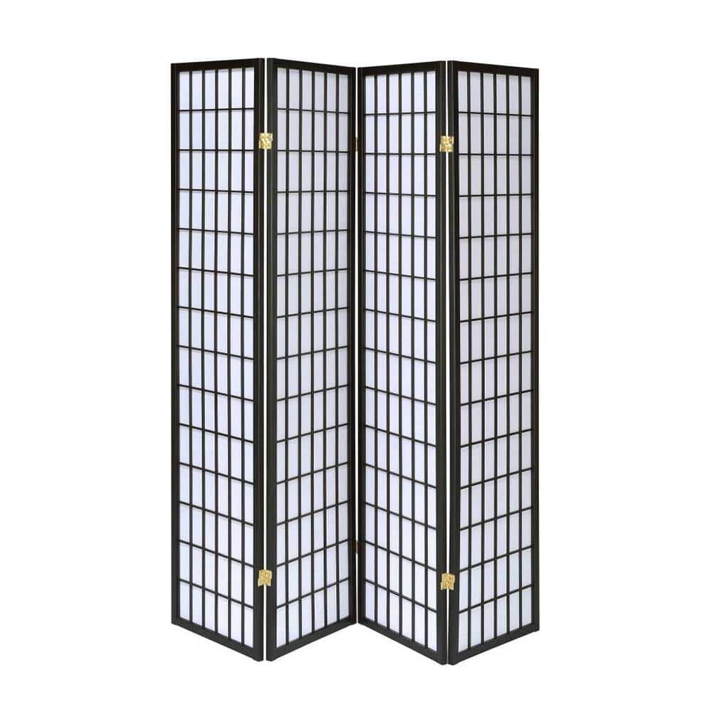 Titus 4-Panel Folding Screen in Black and White